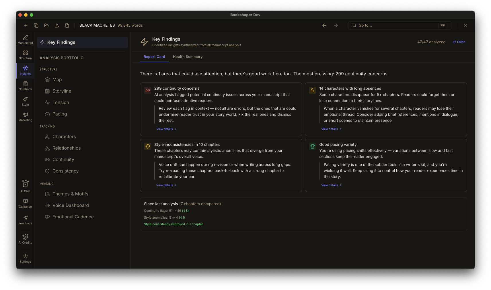 AI coaching report card with prioritized findings, strengths, and actionable guidance